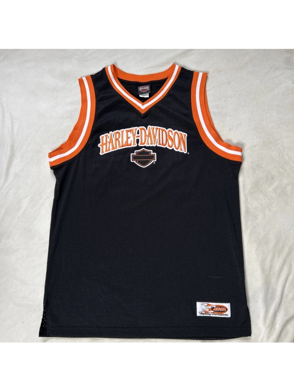 Harley-Davidson Black and Orange Mesh Jersey
